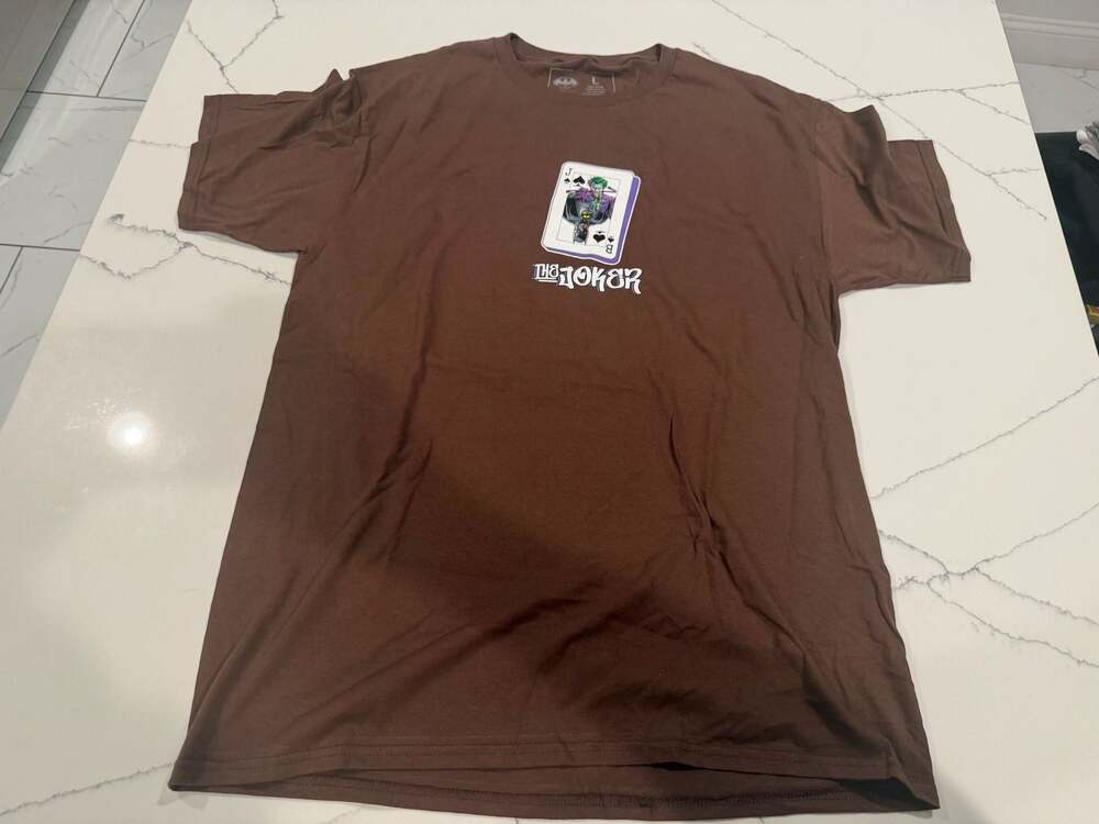 CVLA x DC Comics The Joker Playing Card & Dynamite Brown Graphic T-Shirt